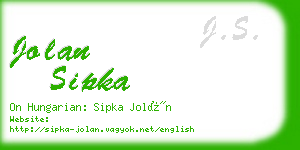 jolan sipka business card